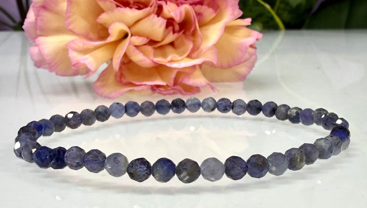 Wholesale Lot 6 Pcs Natural Tanzanite 5mm Faceted 7.5” Crystal Healing Stretch Bracelet