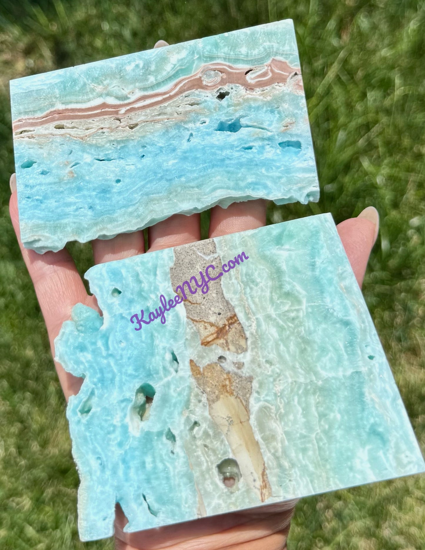 Wholesale Lot 6-7 pcs Natural Blue Arragonite Slab Crystal