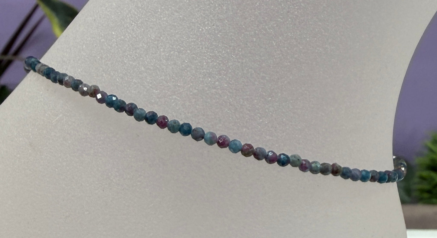 Wholesale 6 Pcs 2mm Natural Ruby and Sapphire Anklets Crystals Healing Energy