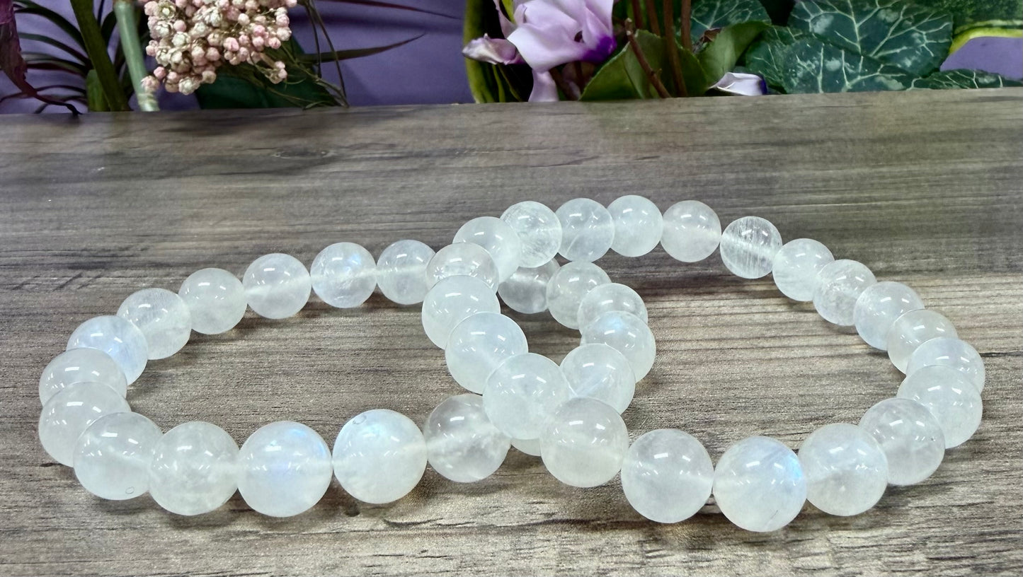 Wholesale Lot 6 Pcs Natural Moonstone 10mm 8” Natural Stretch Bracelet