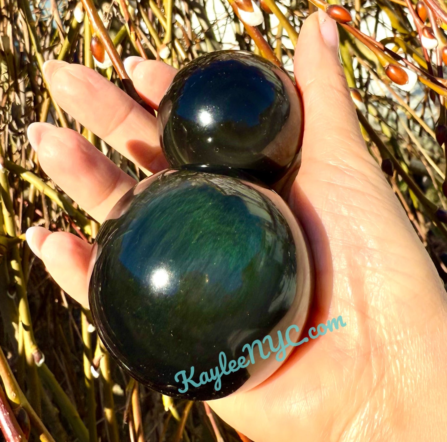 Wholesale Lot 6-8 Natural Rainbow Obsidian Sphere Crystal Ball Energy Healing 2.9-3 lbs