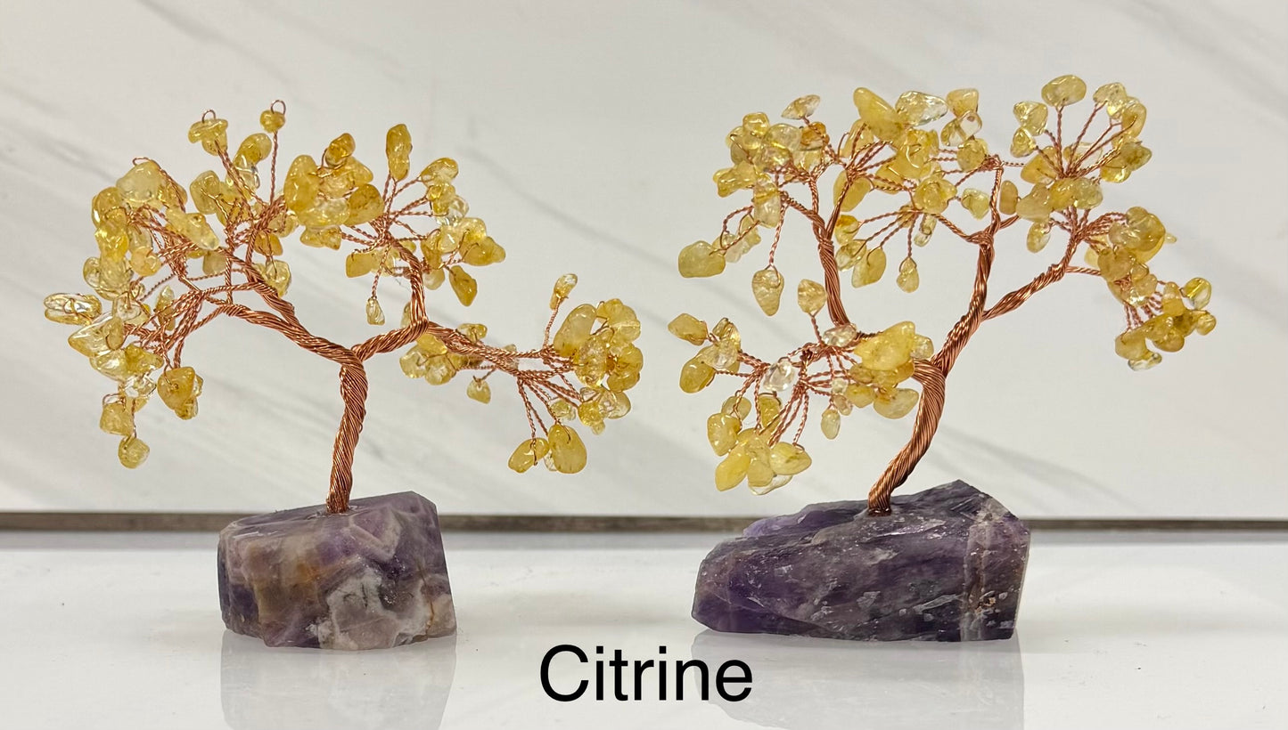 Wholesale Lot 7Pcs Bonsai Tree with Amethyst Crystal Base