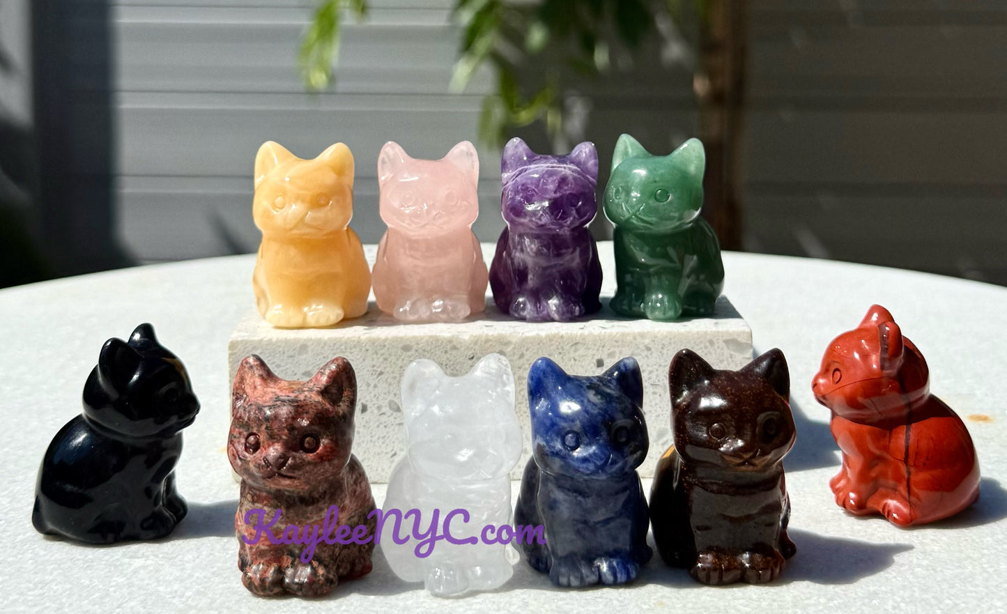 10 PCs Natural Crystals Cat Healing Energy