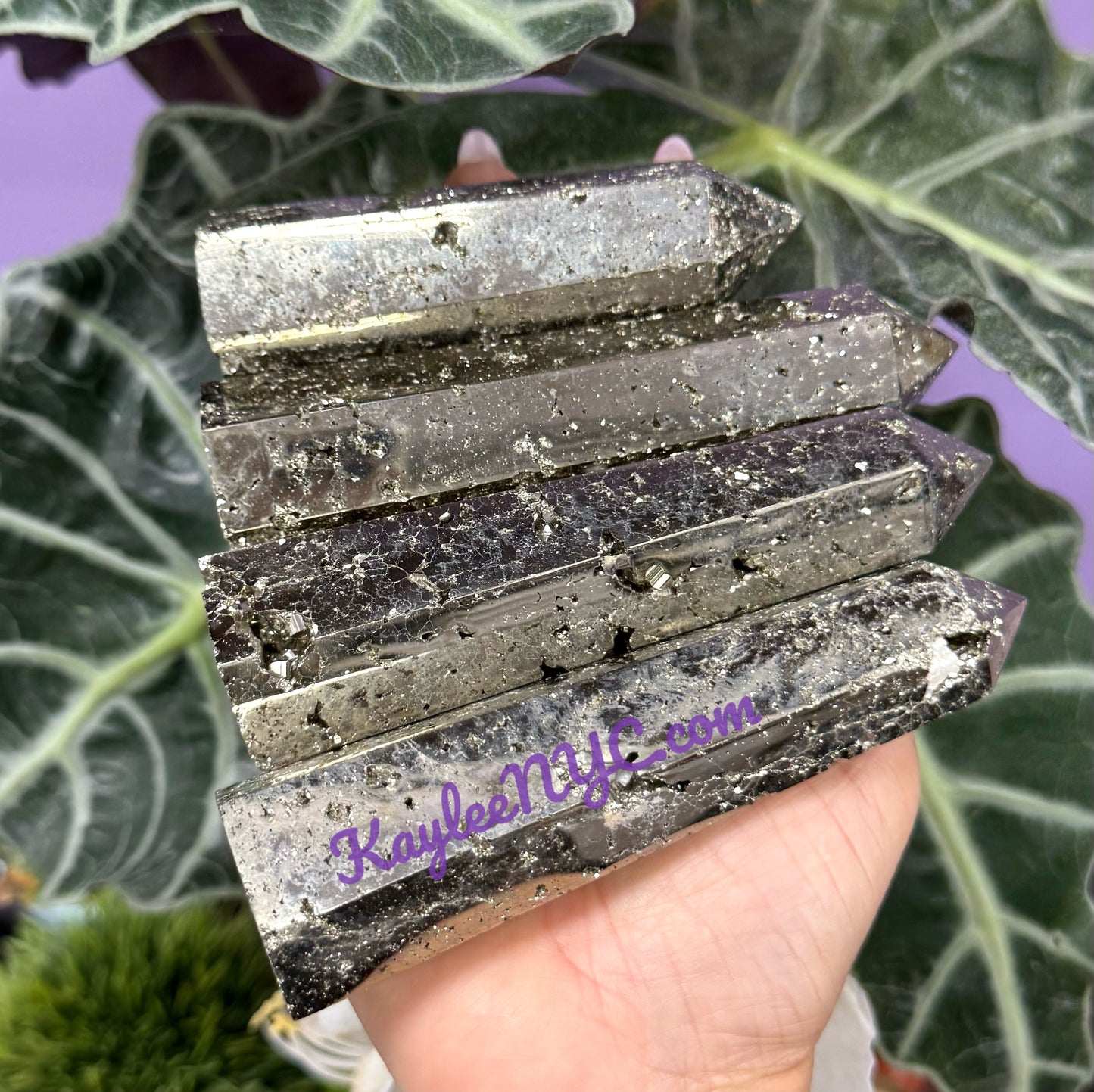 Wholesale Lot 4 pcs Natural Pyrite Obelisk Tower Point Crystal Healing