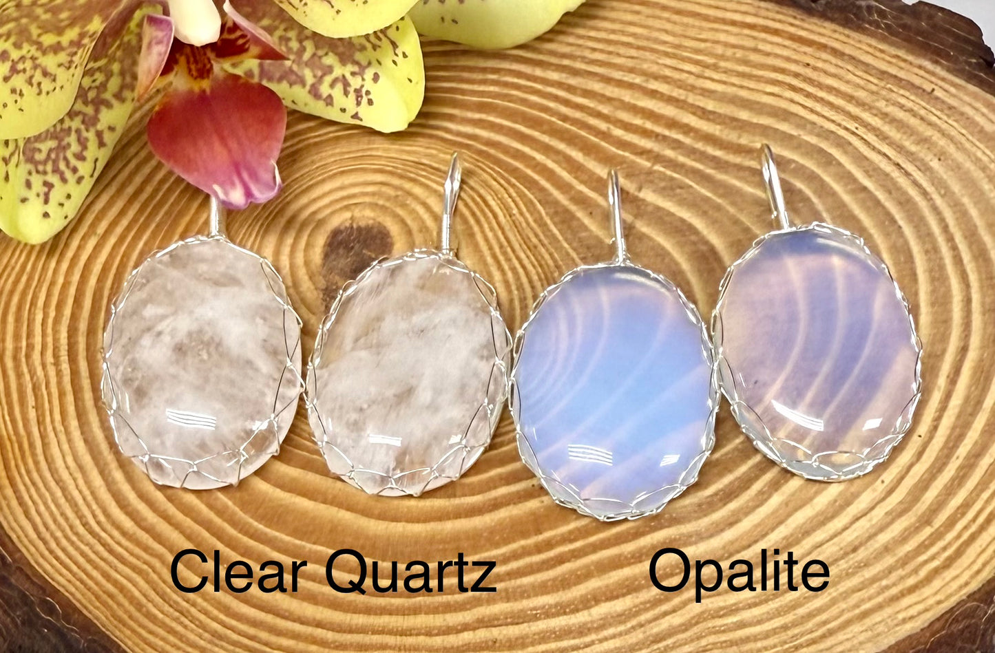 Wholesale Lot 12 Pcs Oval Hand Wrapped Pendant Crystal Healing Energy