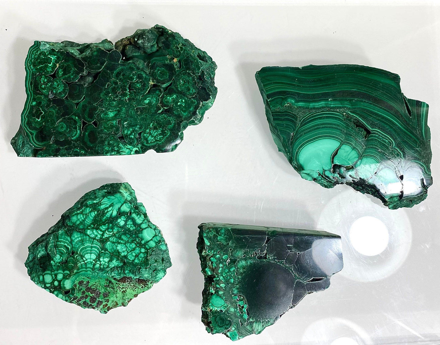 Wholesale Lot 3-5PCs Natural Malachite Slab Crystal Nice Quality Healing Energy 1.9 to 2 lbs
