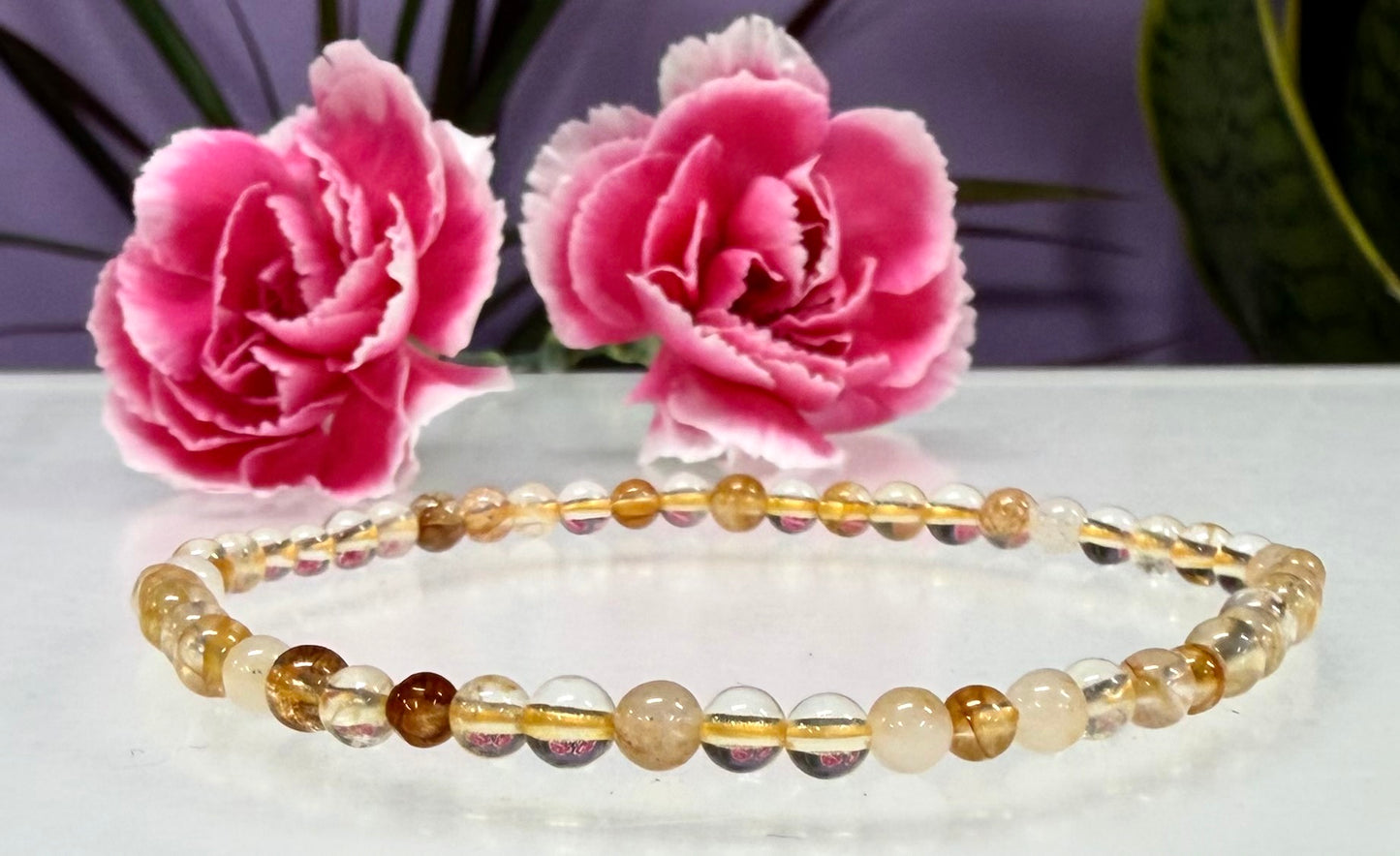 Wholesale Lot 6 Pcs Natural Golden Healer 4mm 7.5” Crystal Healing Stretch Bracelet