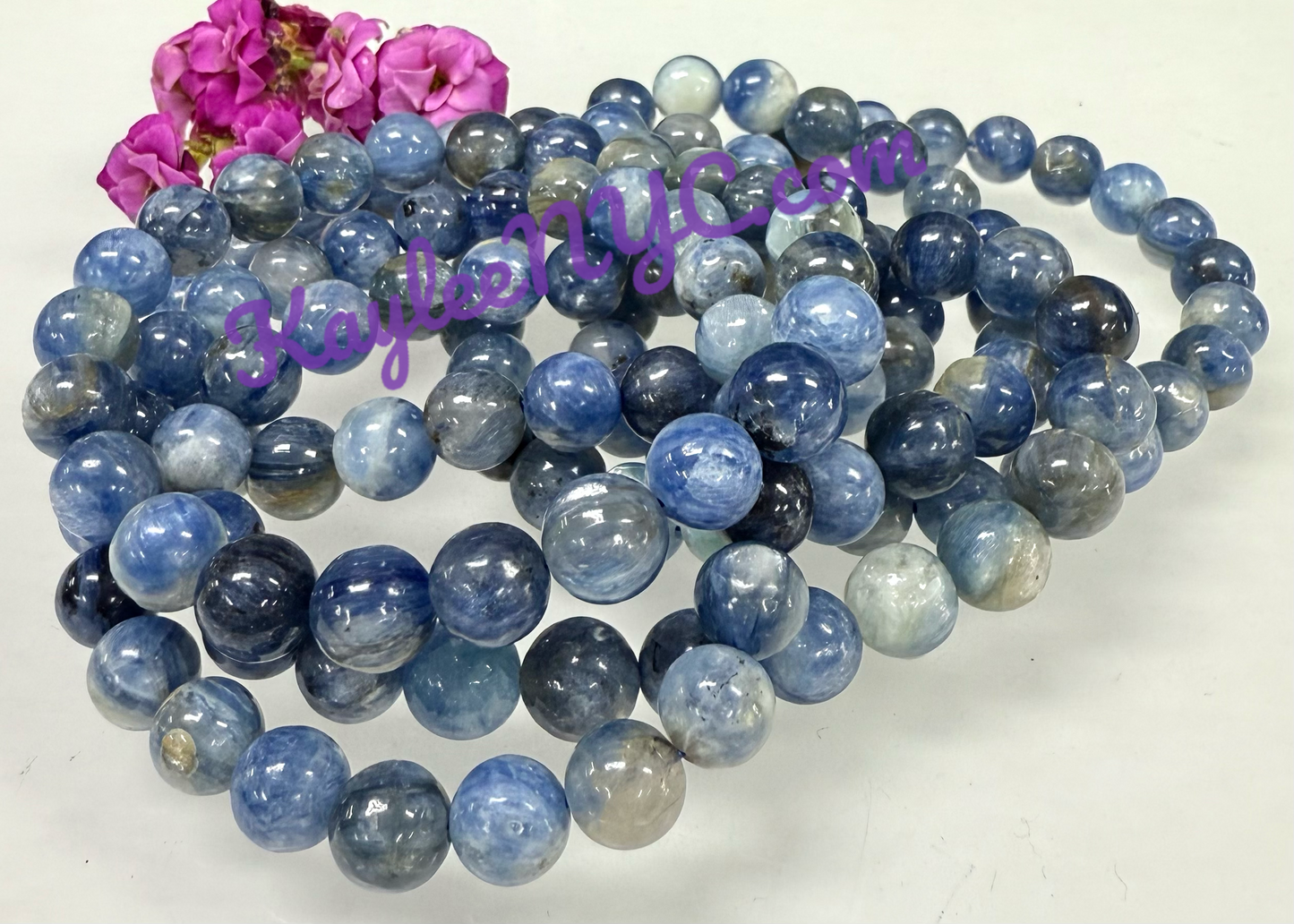 LWholesale lot 6 Pcs Natural Blue Kyanite 8mm 7.5” Crystal Healing Stretch Bracelet
