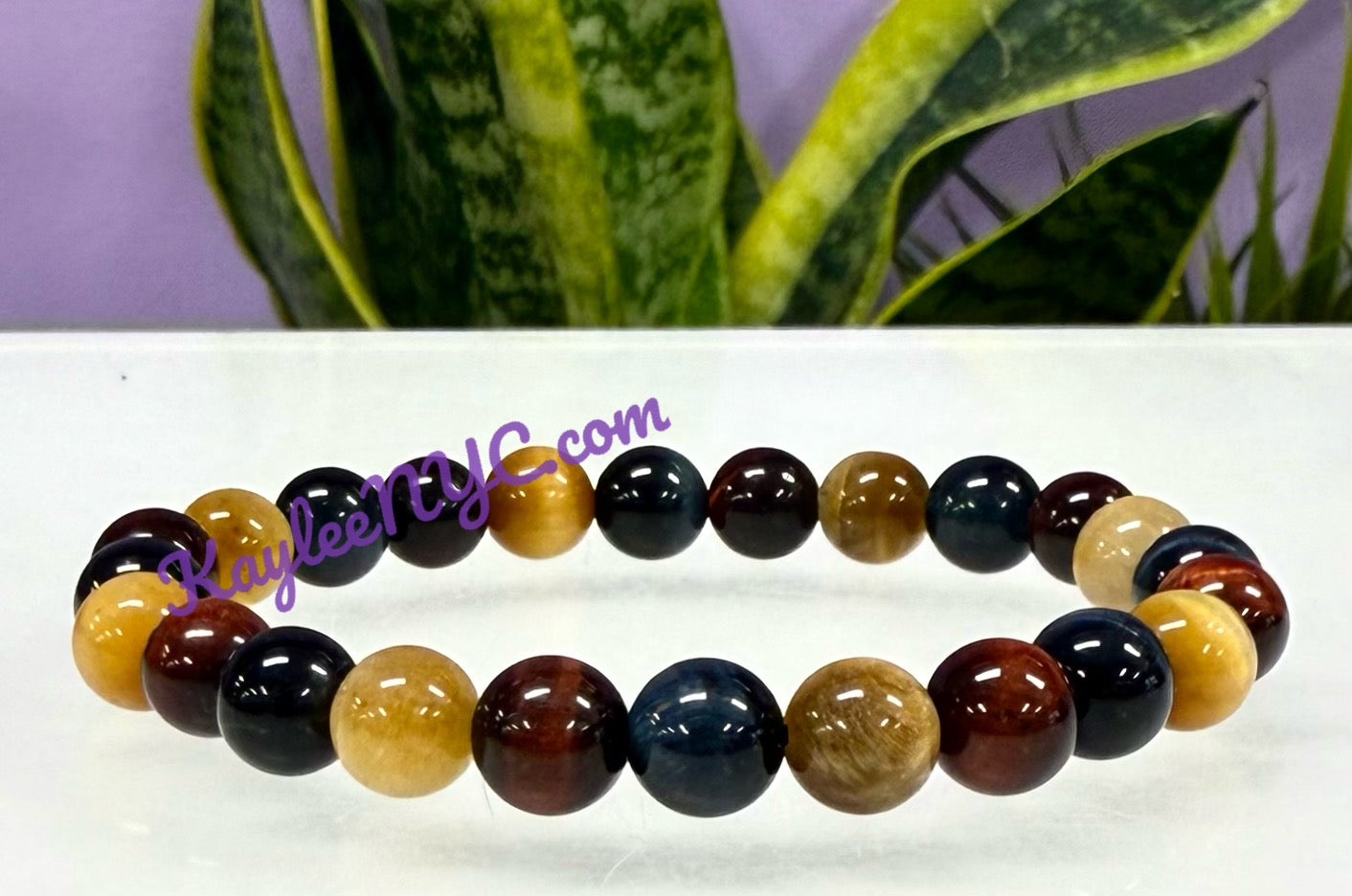 Wholesale Lot 6 Pcs Mix Tiger Eye 8mm 7.5” Crystal Healing Stretch Bracelet