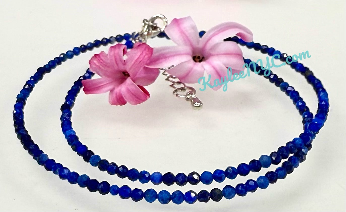 6 PCs 2mm Natural Lapis Lazuli Necklaces