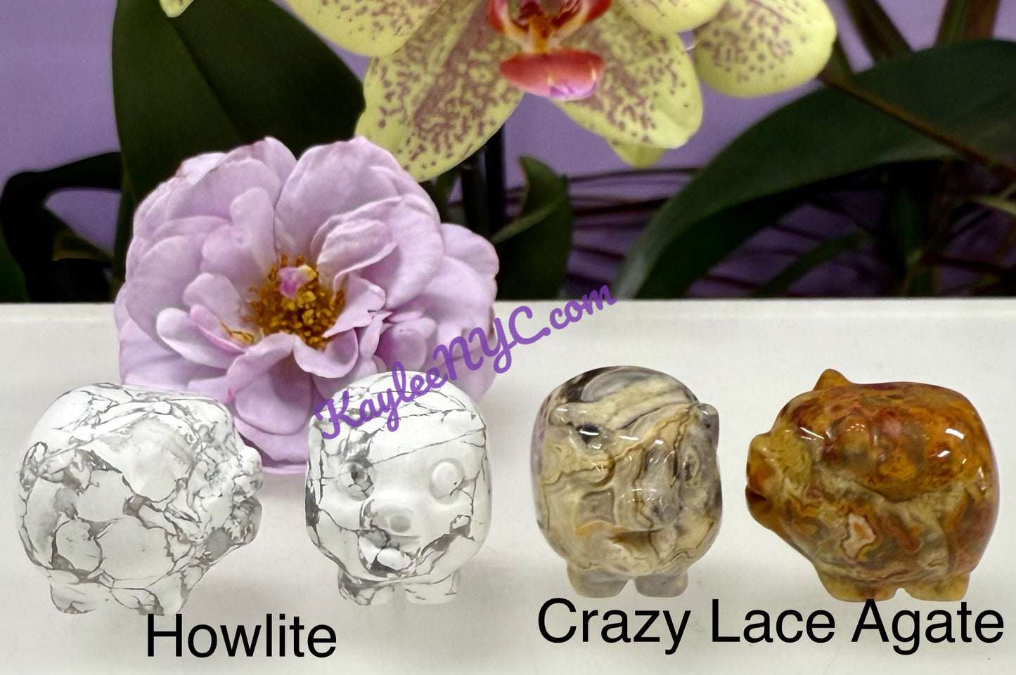 12 PCs 1” Natural Crystal Pig