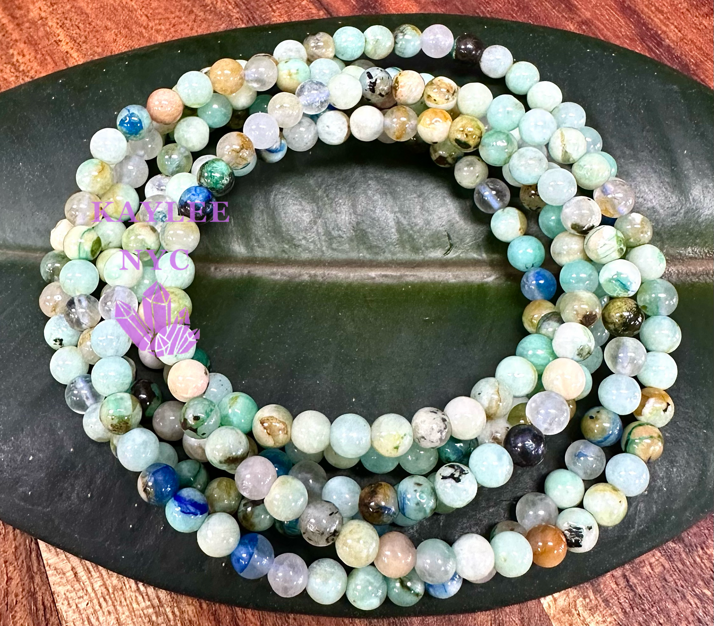 6pcs 4mm Natural Fynchenite Stretch Bracelet 7.5”