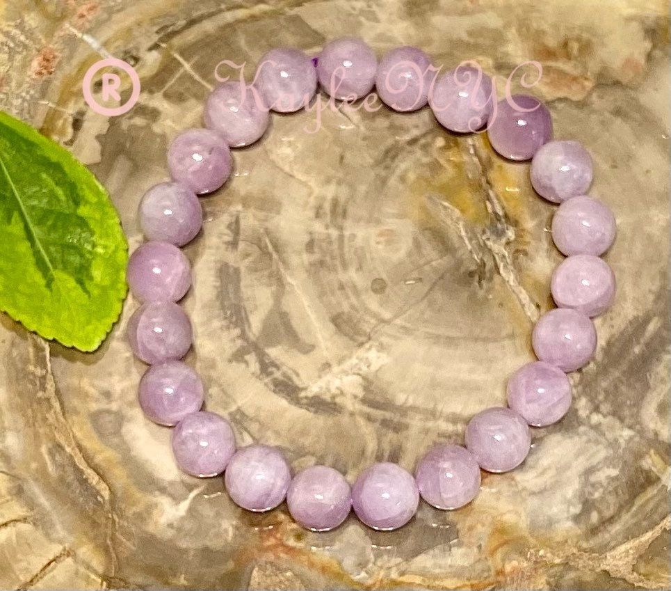 Wholesale 6 Pcs Natural Kunzite 8.4-9mm 7.5” Crystal Bracelet Healing Energy