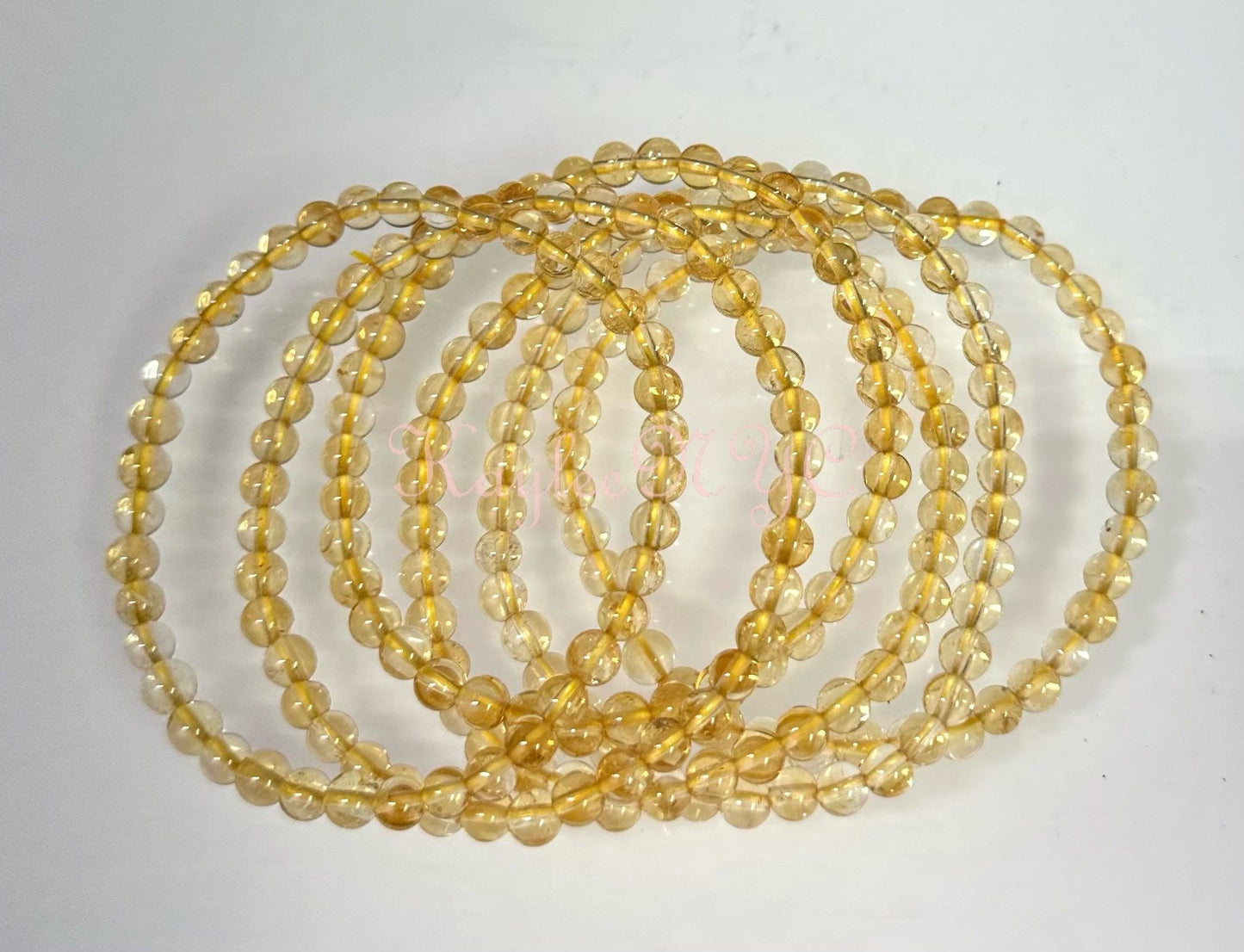 Wholesale 6 Pcs Citrine 5mm 7.5” Crystal Healing Stretch Bracelet
