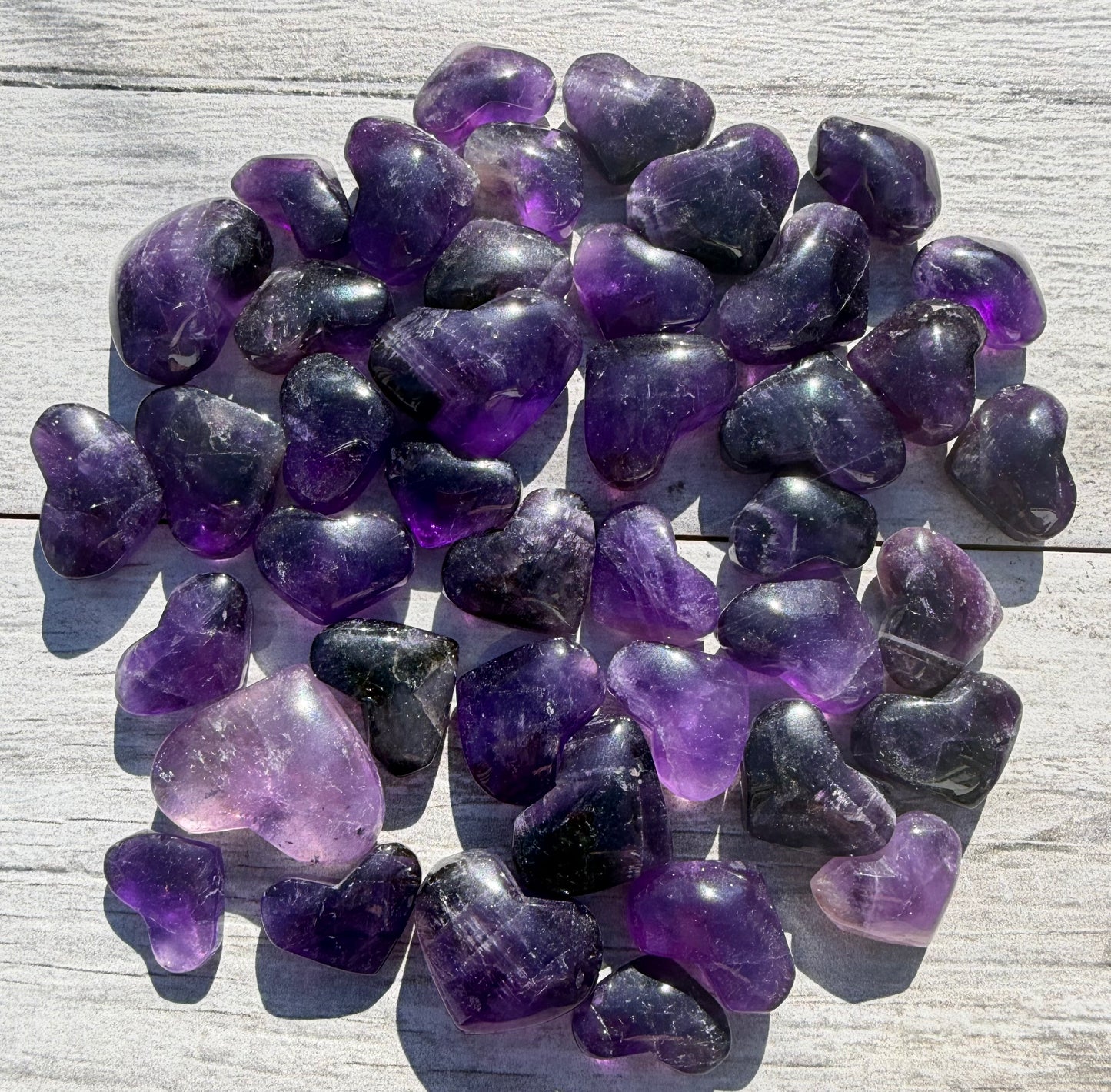 Wholesale 1 lb Lot Natural Amethyst Heart Crystal Energy