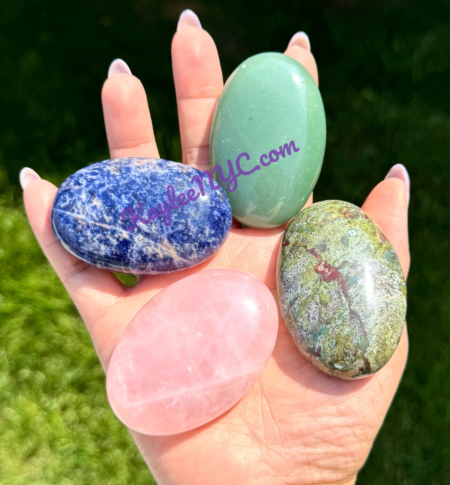 Wholesale Lot 8 pcs Natural Crystals Palm Stones Crystal Healing Energy