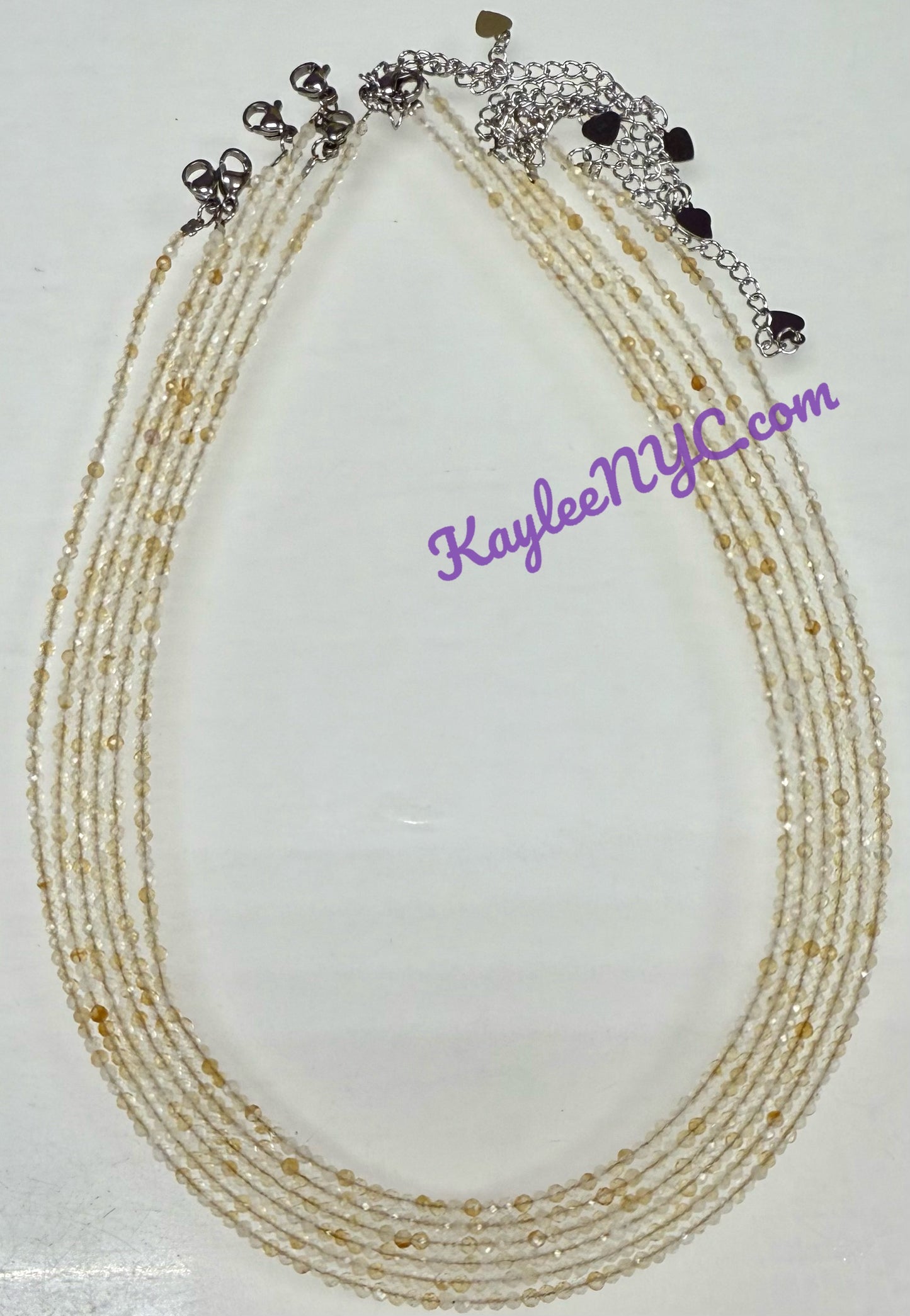 6 PCs 2mm Natural Citrine Necklaces