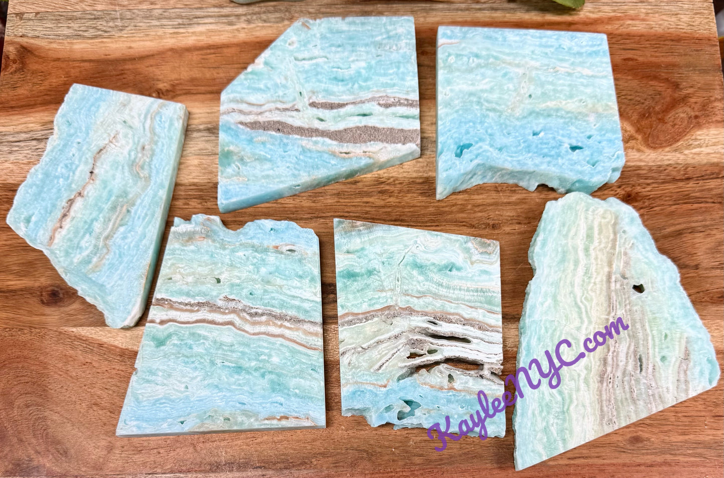 Wholesale Lot 6-7 pcs Natural Blue Arragonite Slab Crystal