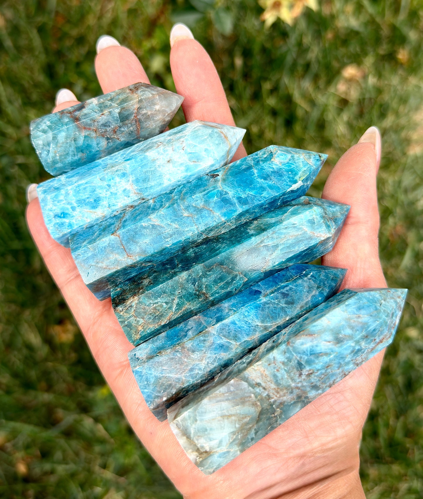 Wholesale Lot 2 lbs Natural Apatite Tower Obelisk Point Wand Crystal Energy Healing