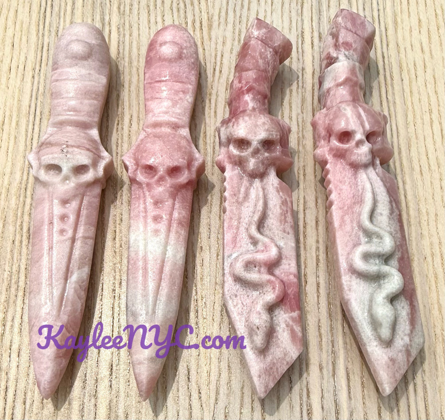 Wholesale Lot 4 pcs Natural Pink Opal Knife Crystals Healing Energy