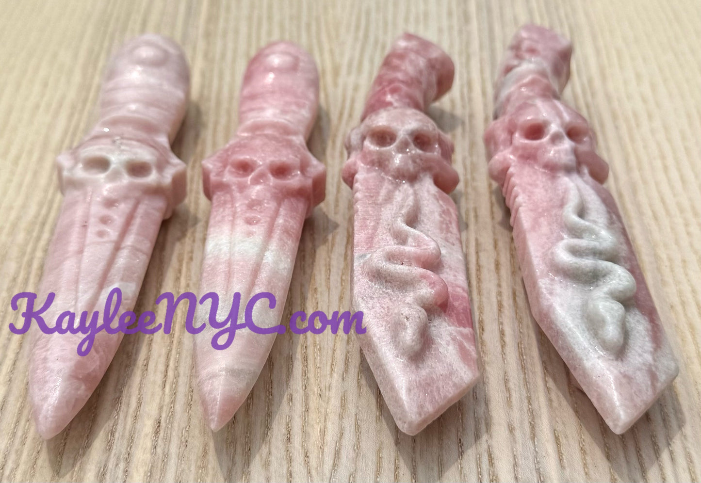 Wholesale Lot 4 pcs Natural Pink Opal Knife Crystals Healing Energy