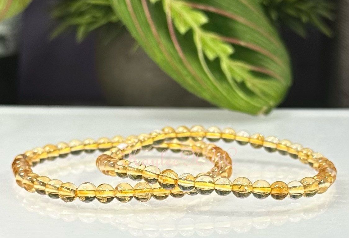 Wholesale 6 Pcs Citrine 5mm 7.5” Crystal Healing Stretch Bracelet