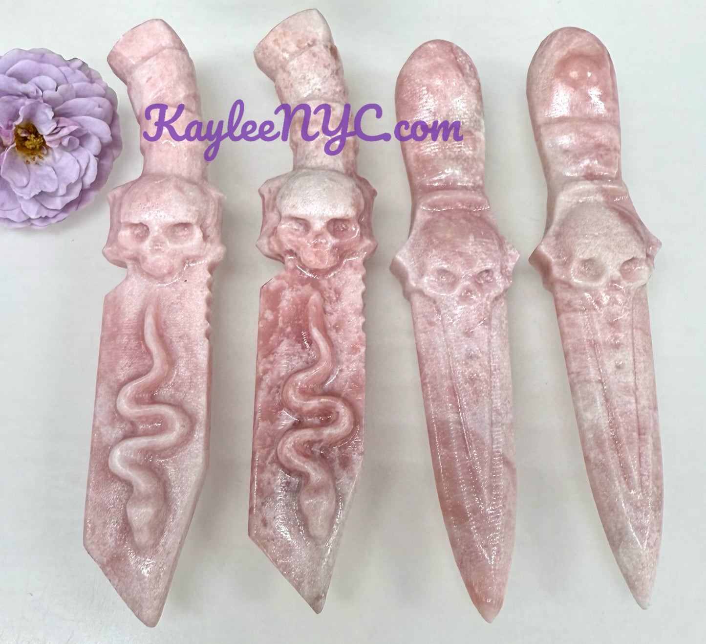 Wholesale Lot 4 pcs Natural Pink Opal Knife Crystals Healing Energy
