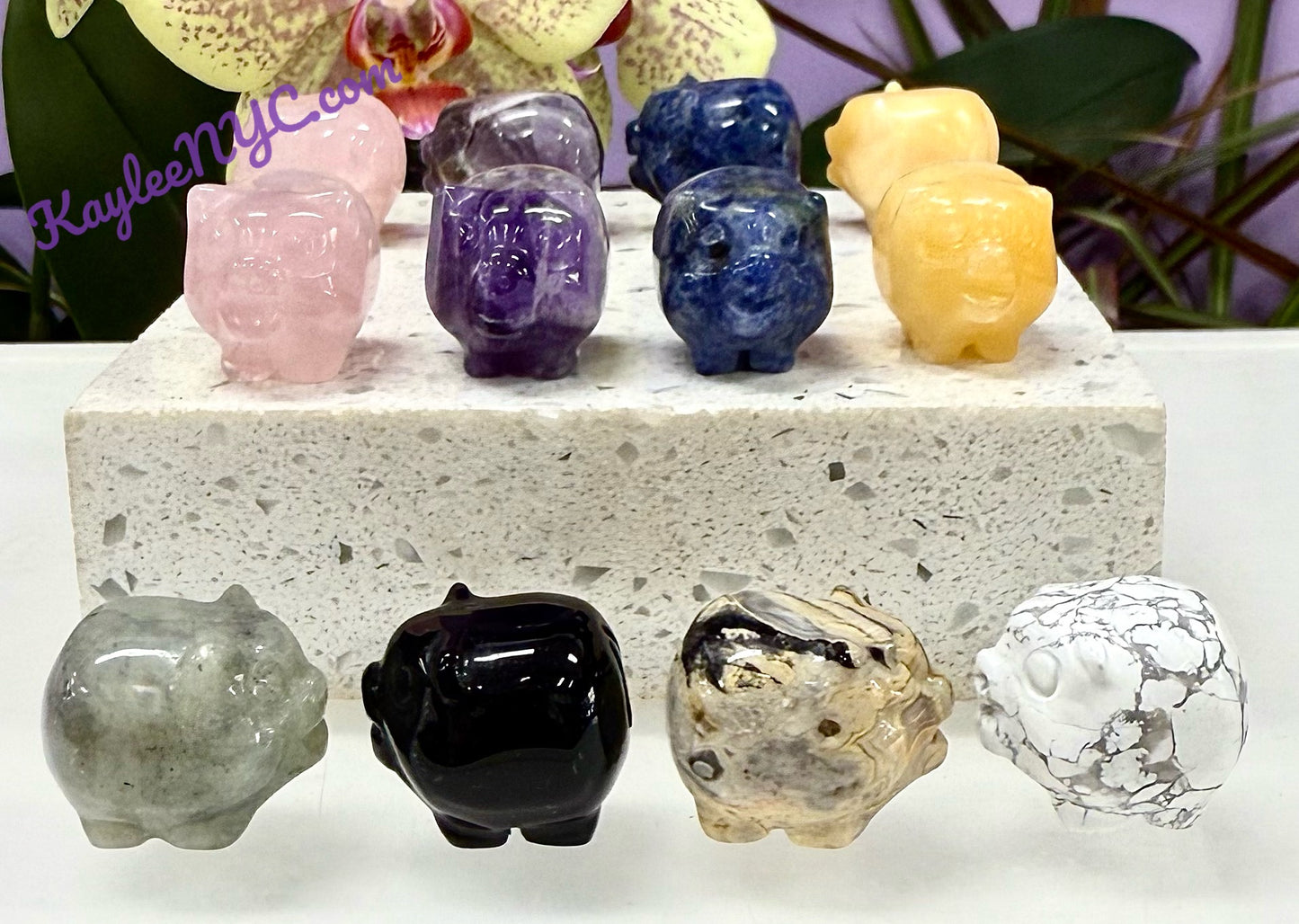 12 PCs 1” Natural Crystal Pig