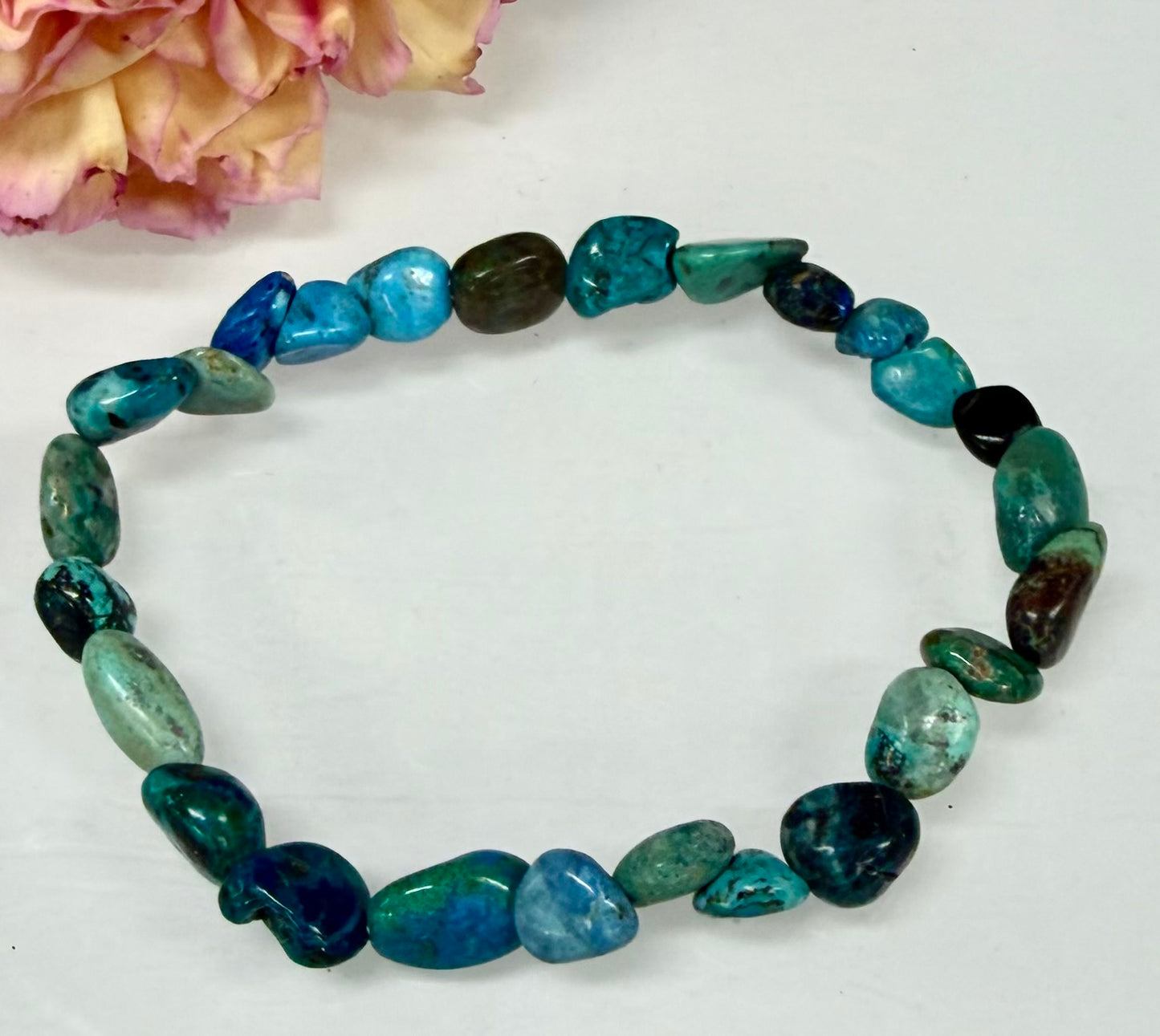 Wholesale 6 Pcs ~7mm Blue Opal Natural Crystal tumble Stretch Bracelet 7.5”