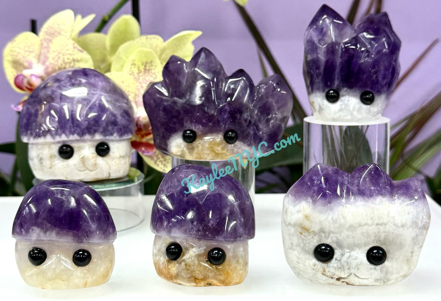 5-6 pcs Natural Amethyst Groot Carving Crystals Healing Energy