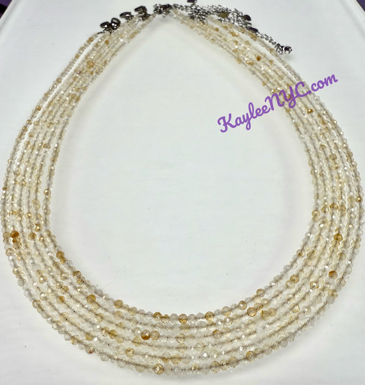 6 PCs 2mm Natural Citrine Necklaces