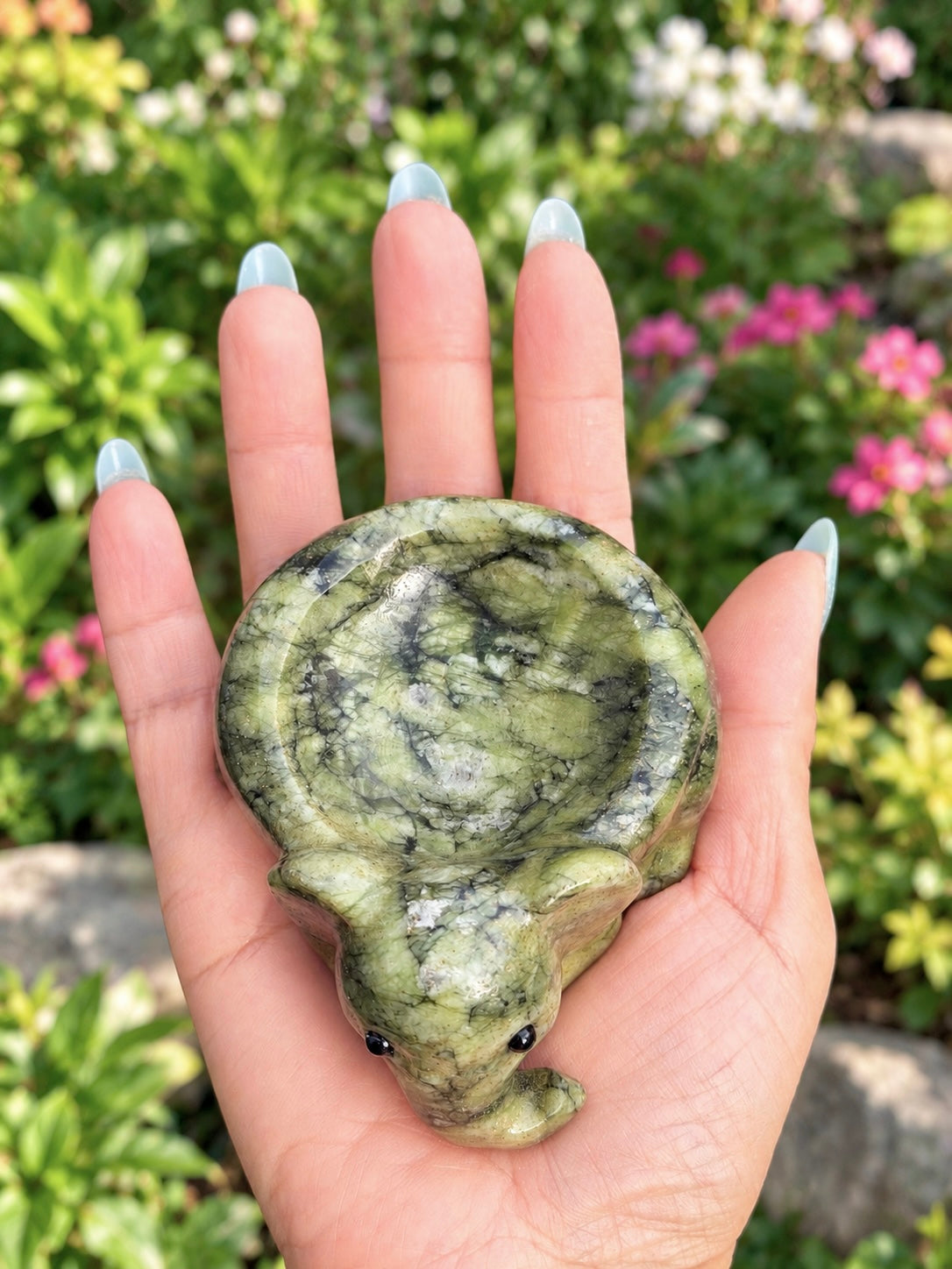 4 PCs Natural Nephrite Jade Bowl Crystal Elephant