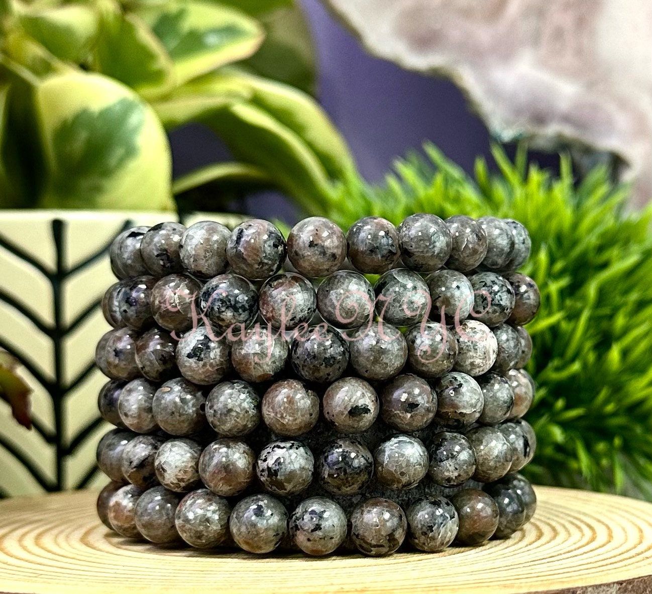 Wholesale 6 Pcs Natural Yooperlite ask Emberlite 8mm 7.5” Crystal Healing Stretch Bracelet