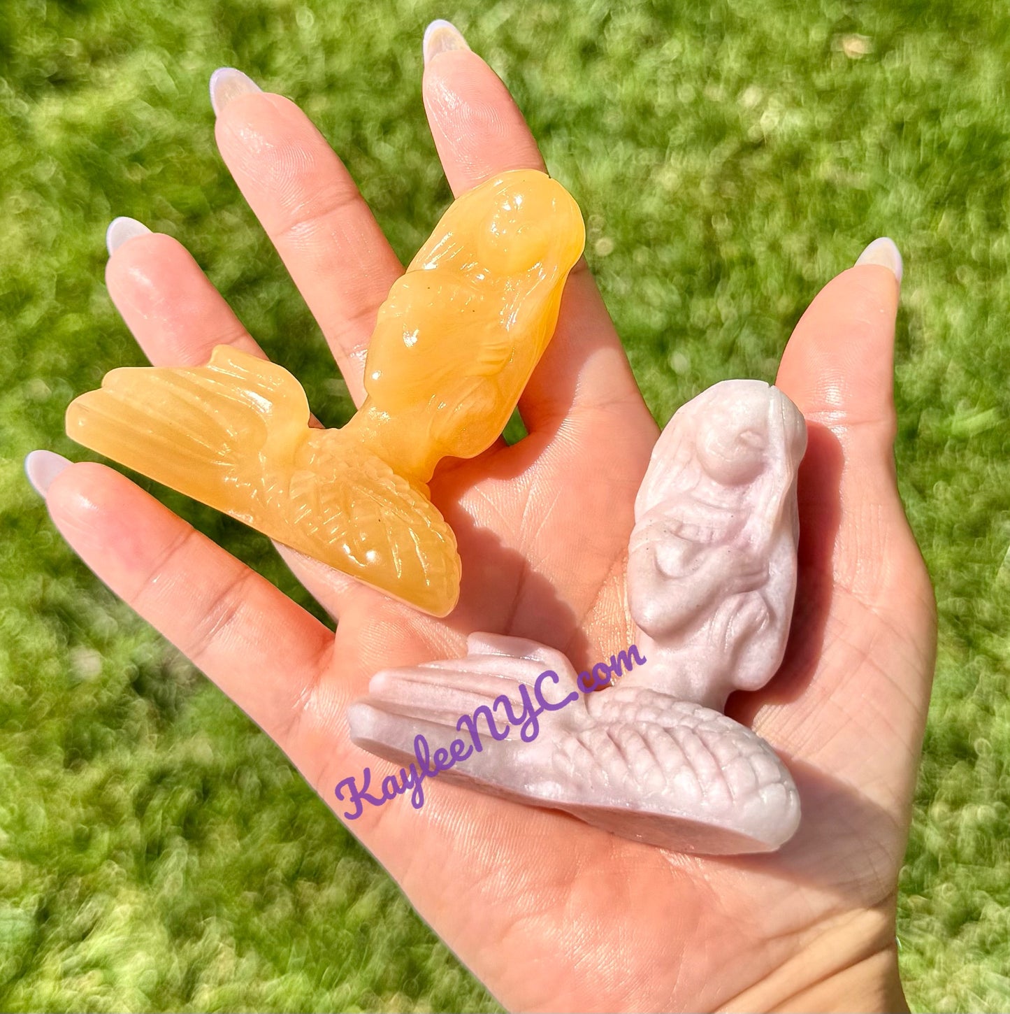 Wholesale Lot 4 pcs Natural Pink Opal Orange Calcite Crystals Healing Energy