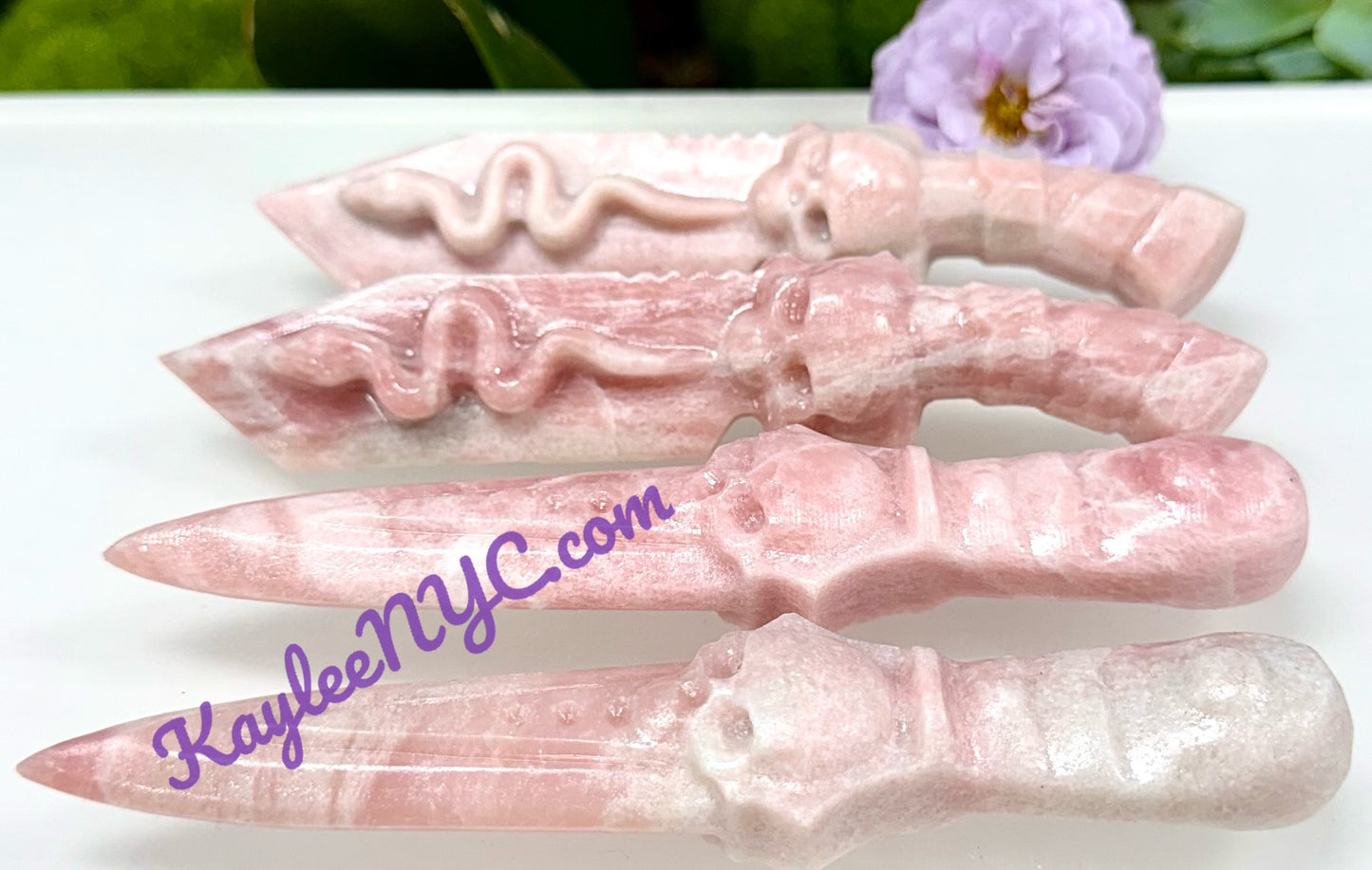 Wholesale Lot 4 pcs Natural Pink Opal Knife Crystals Healing Energy