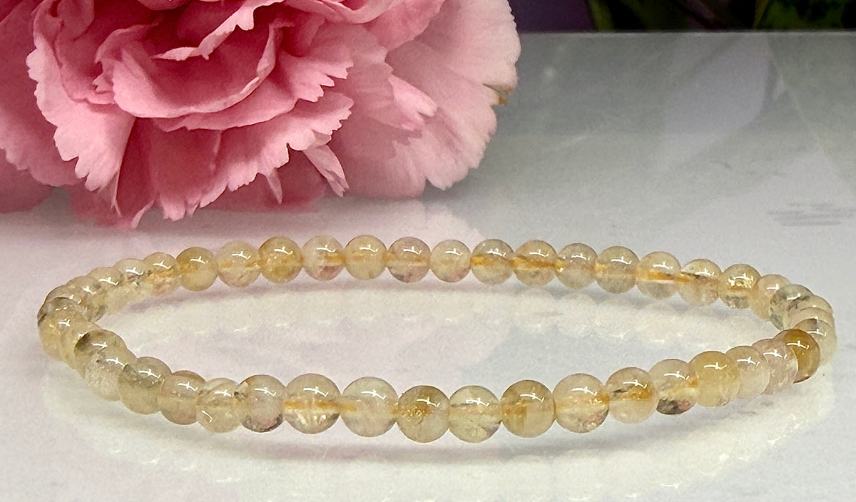 Wholesale Lot 6 Pcs Citrine 4mm 7.5” Crystal Healing Stretch Bracelet