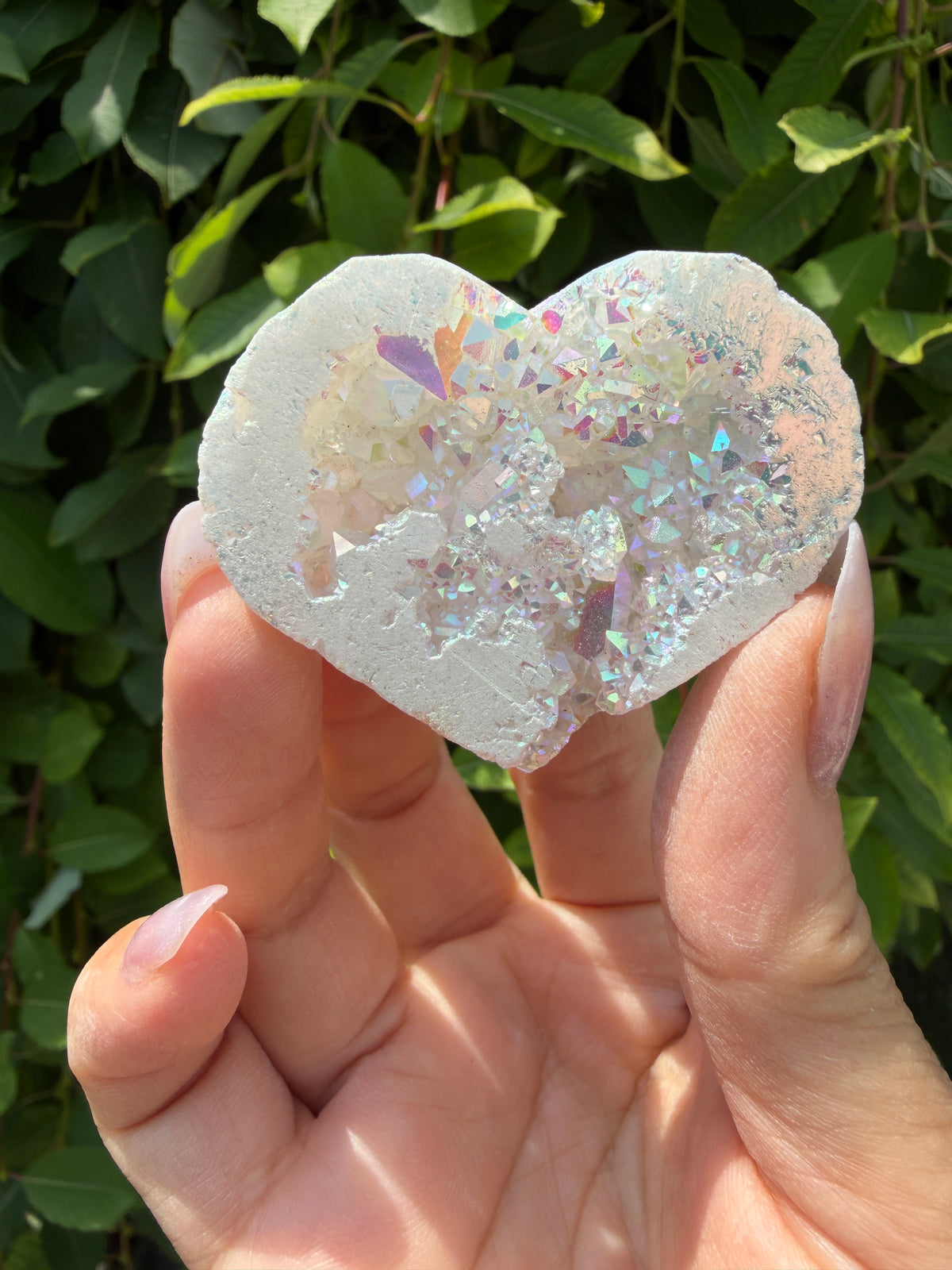 Wholesale Lot 1 Lb Angel Aura White Druzy Quartz Heart Crystal Healing Energy