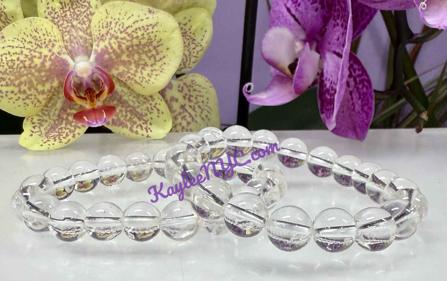 Wholesale Lot 6 Pcs Natural Clear Quartz 10mm 8” Crystal Healing Stretch Bracelet