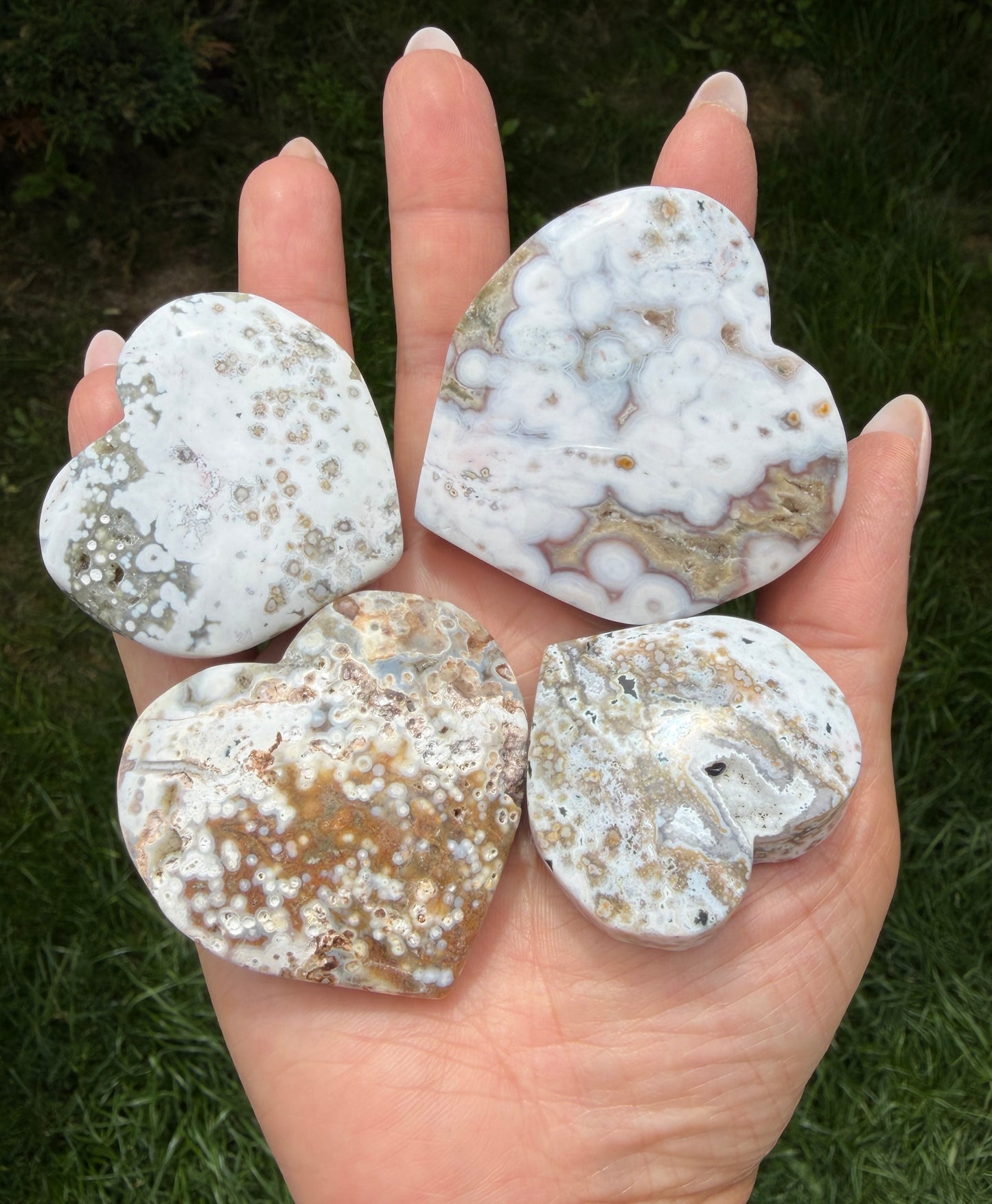 Wholesale 1 lb Lot Natural Ocean Jasper Heart Crystal Energy