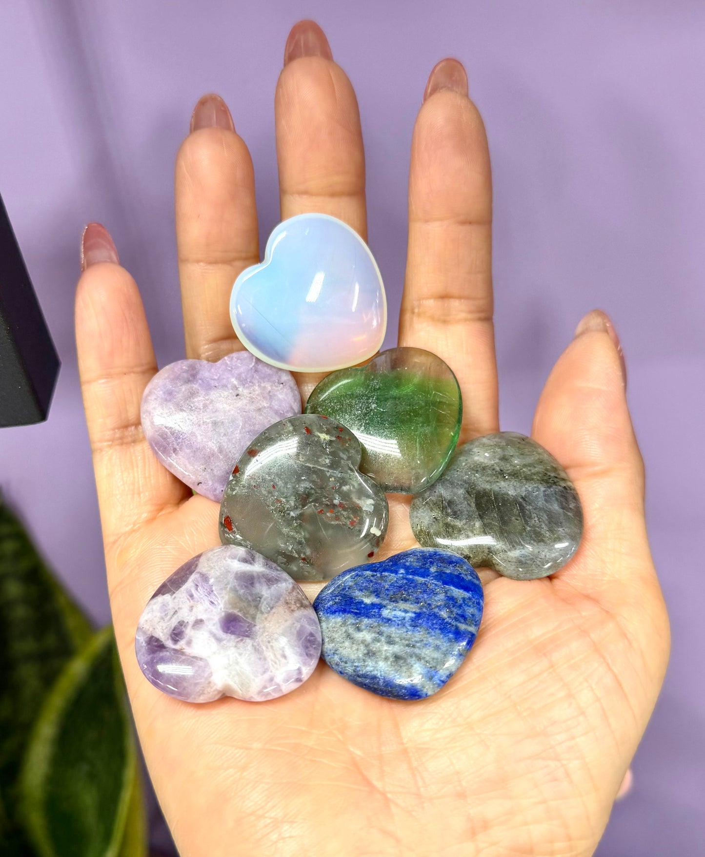 Wholesale Lot 12 Pcs 30mm Mixed Crystal Hearts Healing Energy