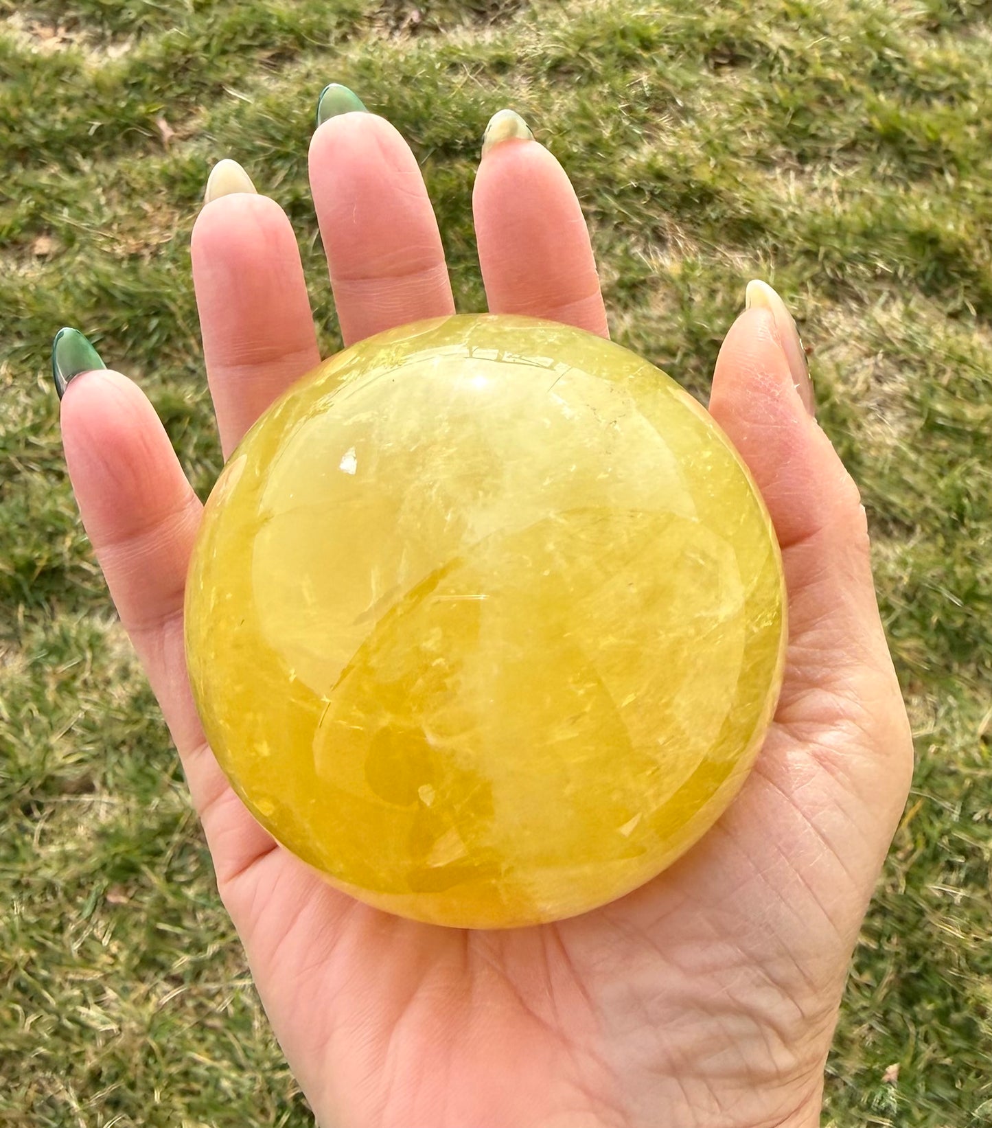 4-5 PCs Natural Lemon Quartz Sphere Crystals Healing Energy