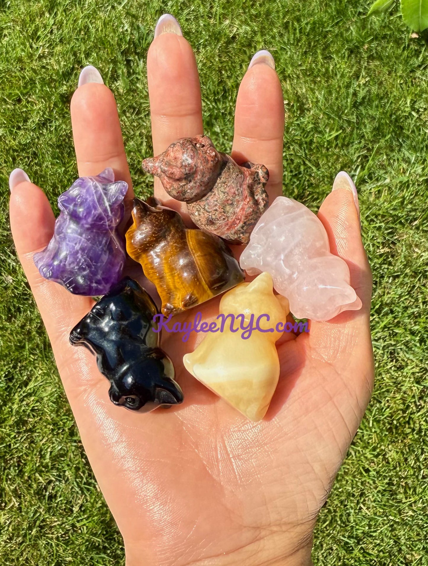 10 PCs Natural Crystals Cat Healing Energy