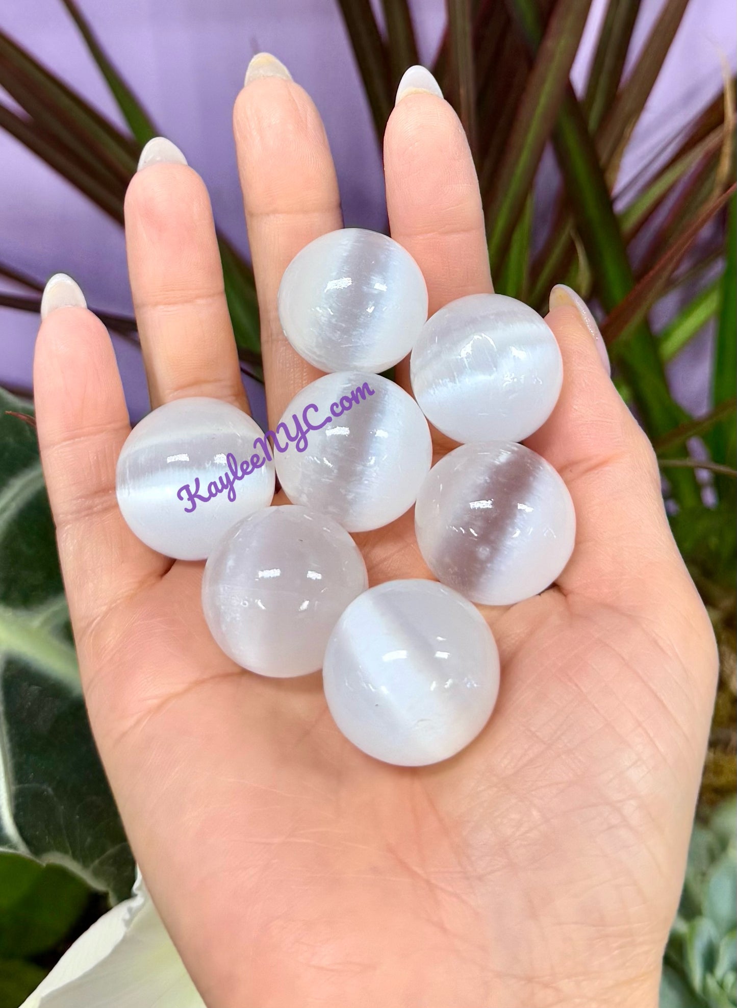 24 pcs Natural Selenite Aka Satin Spar Crystal Sphere 2.5cm