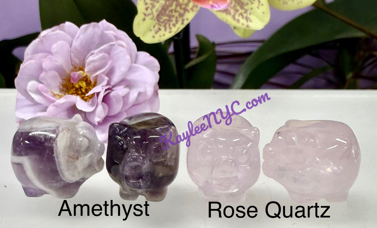 12 PCs 1” Natural Crystal Pig