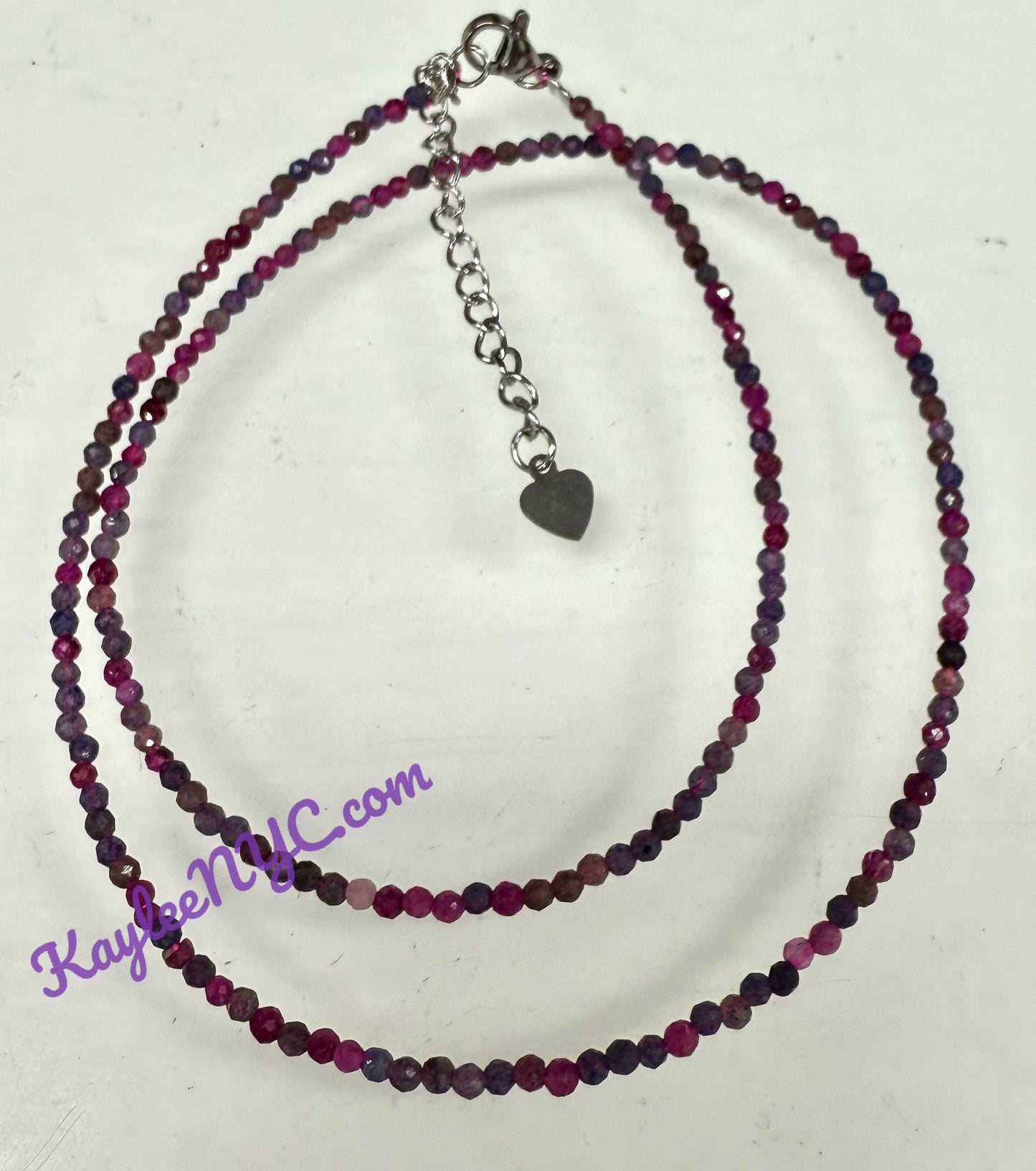 6 PCs 2mm Natural Ruby & Sapphire Necklaces