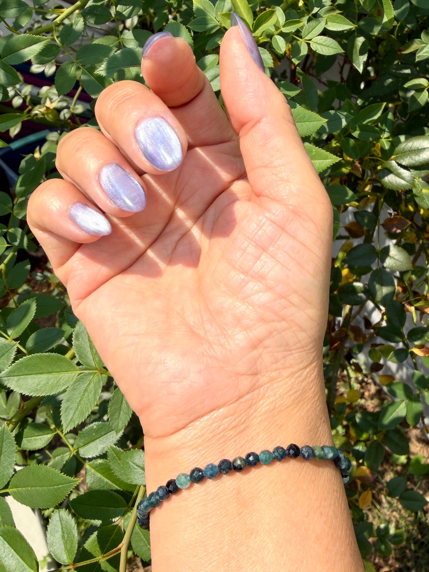 Wholesale 6 Pcs Natural Blue Tourmaline Faceted Stretch Bracelets – 4mm 7.5”