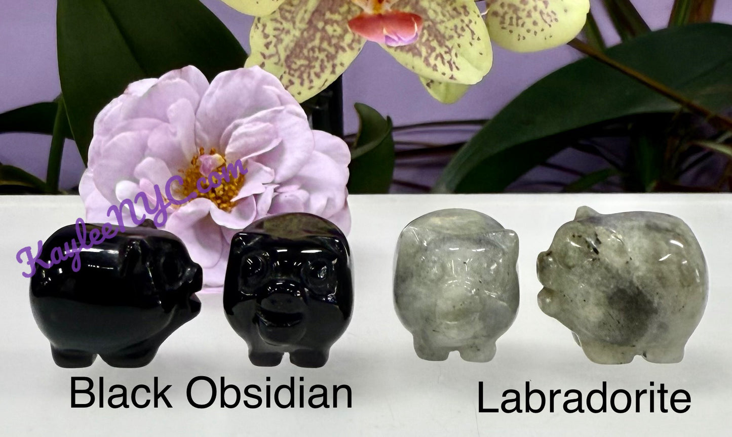 12 PCs 1” Natural Crystal Pig