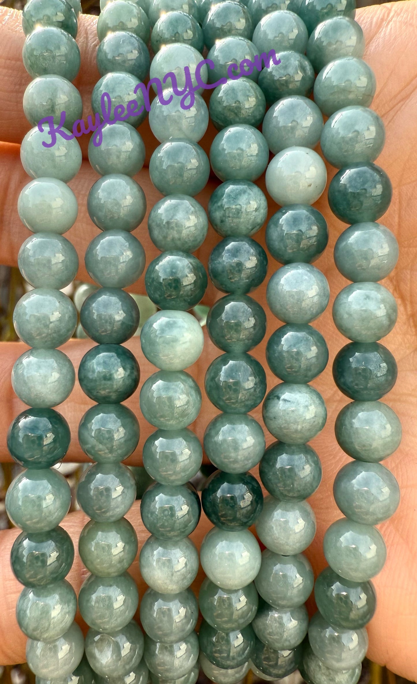Wholesale 6 Pcs Natural Jade 5.5mm 7.5” Crystal Healing Stretch Bracelet