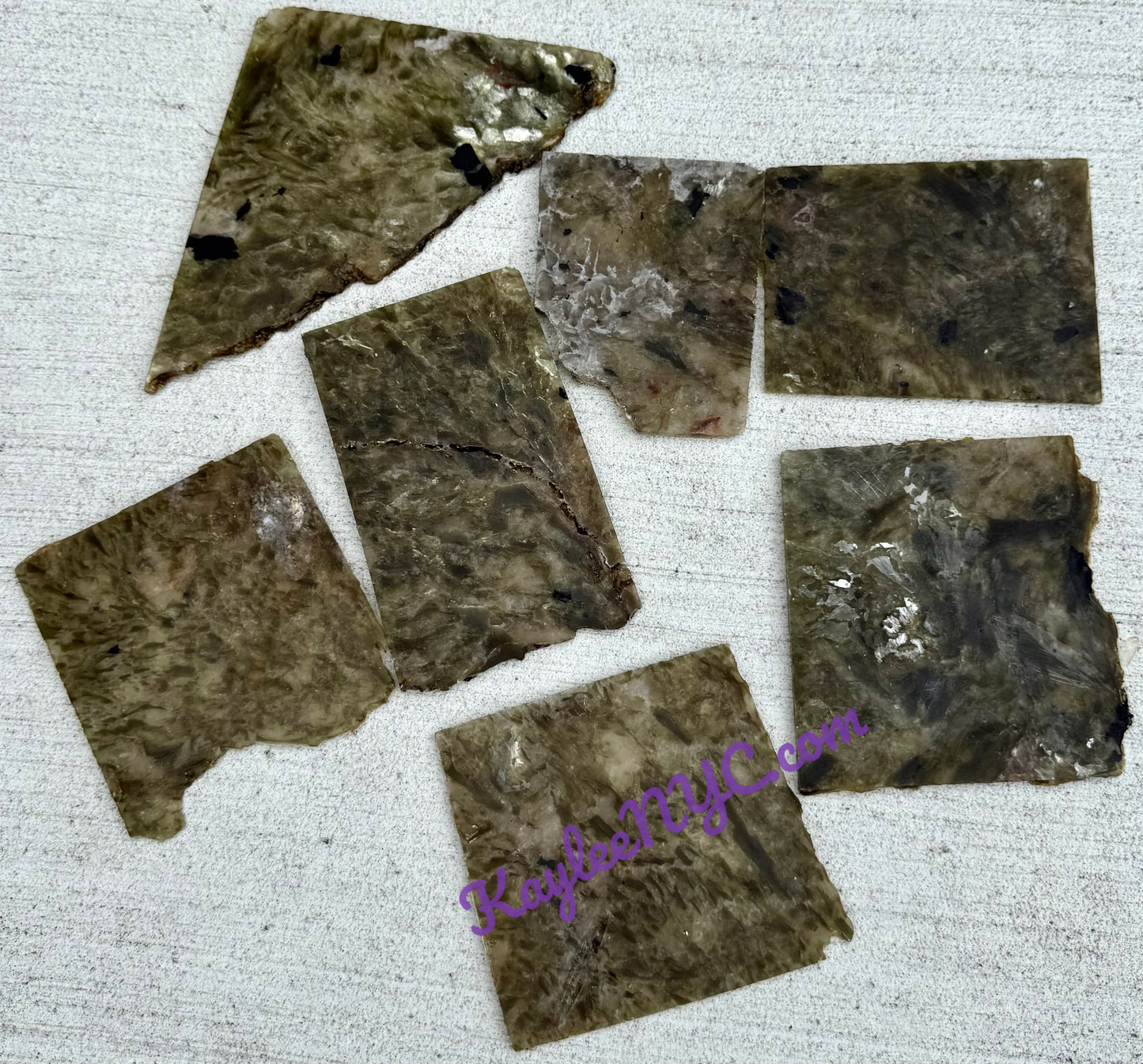 4 lbs Natural Green Lepidolite Mica Slabs
