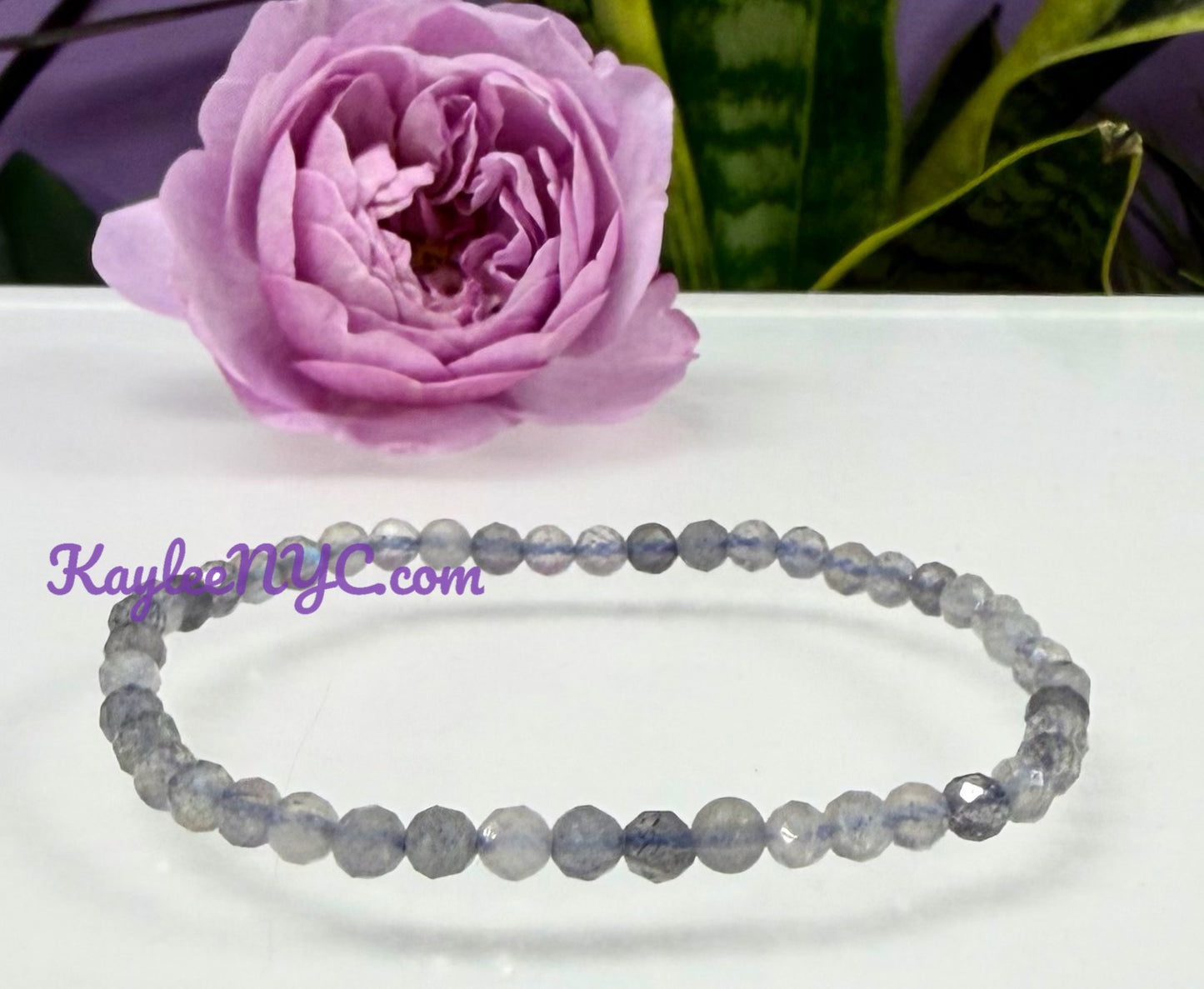 Wholesale Lot 6 Pcs Natural Faceted Labradorite 4mm 7.5” Crystal Healing Stretch Bracelet